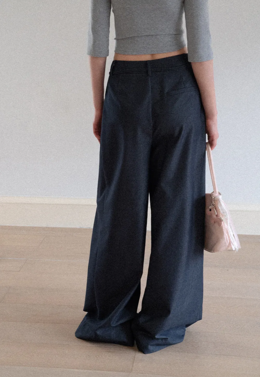 High Waist Pleated Wide Leg Casual Pants