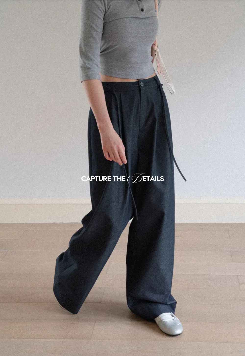 High Waist Pleated Wide Leg Casual Pants