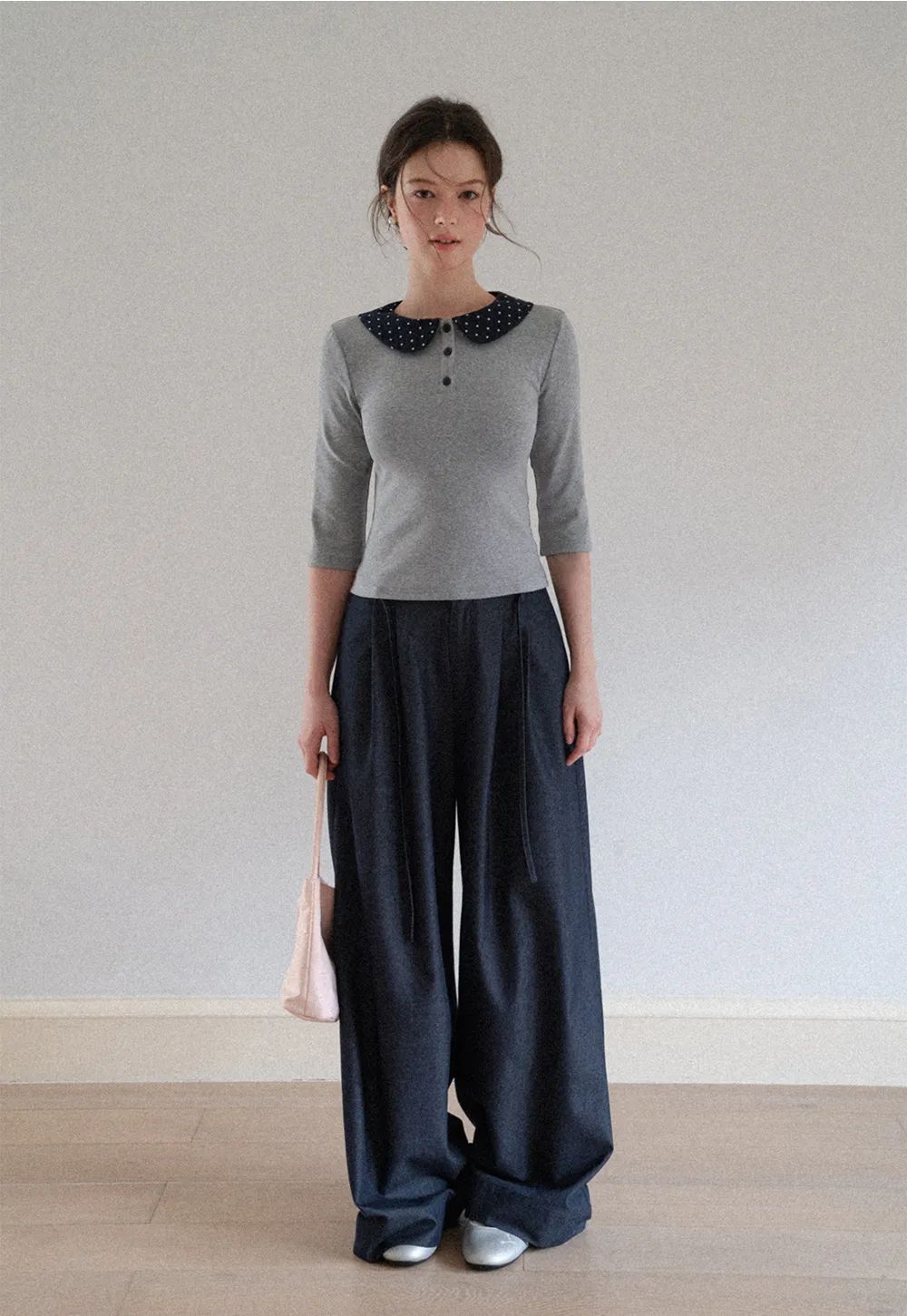 High Waist Pleated Wide Leg Casual Pants
