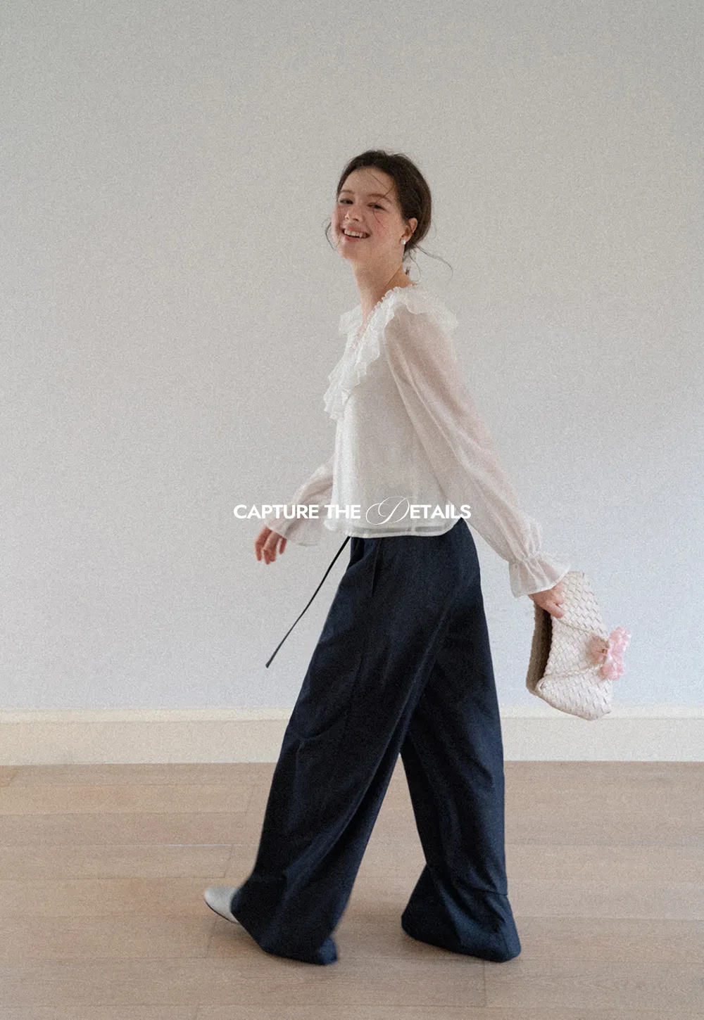 High Waist Pleated Wide Leg Casual Pants