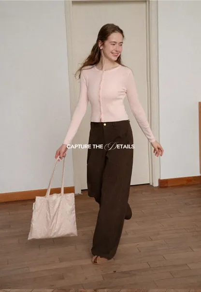 High Waist Wide Leg Casual Pants