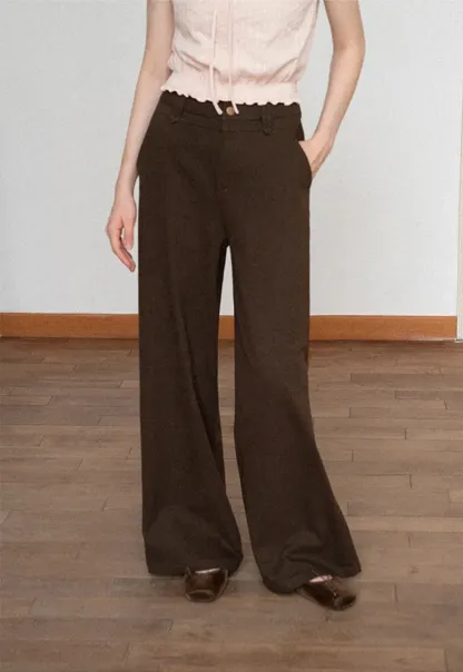 High Waist Wide Leg Casual Pants