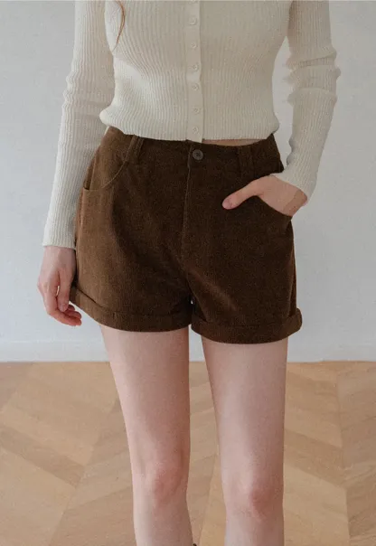 Cropped High Waist Ribbed Knit Casual Pants