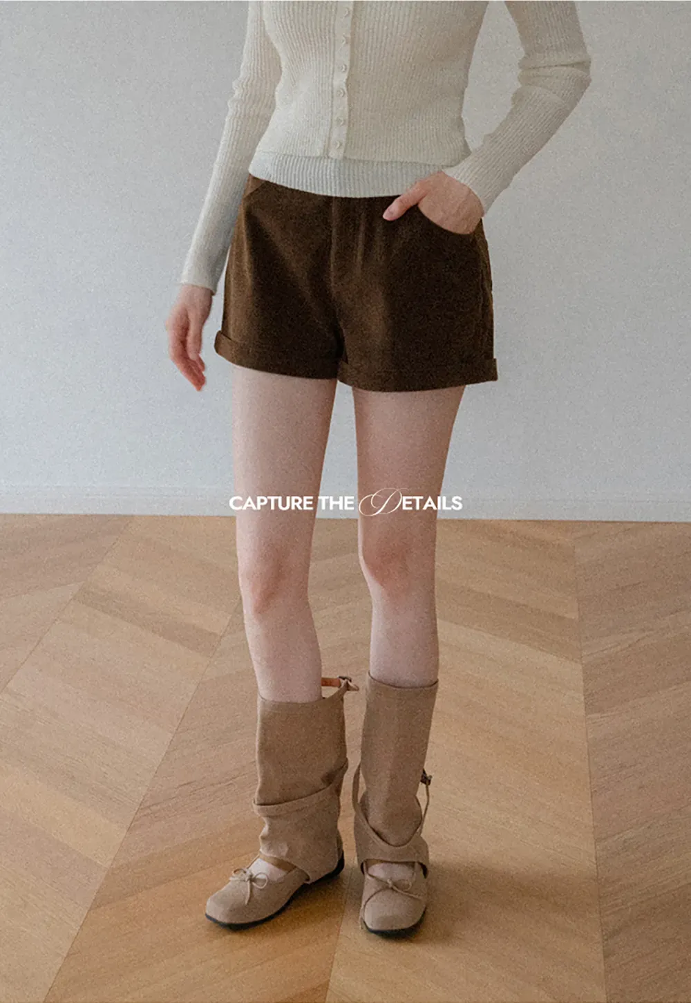 Cropped High Waist Ribbed Knit Casual Pants