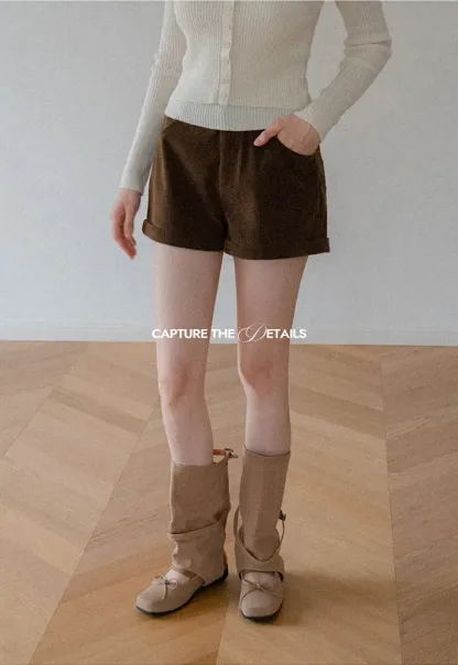 Cropped High Waist Ribbed Knit Casual Pants