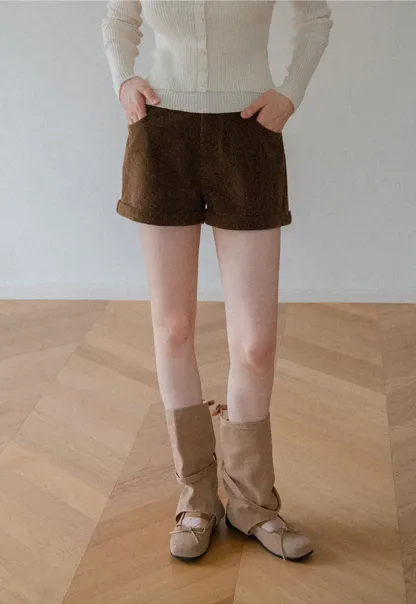 Cropped High Waist Ribbed Knit Casual Pants