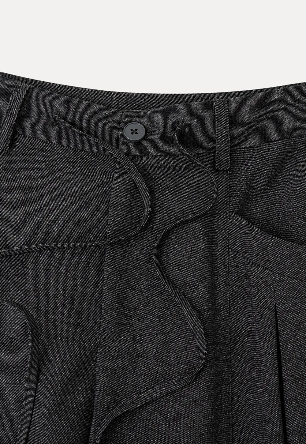 Pleated Wide Leg Drawstring Casual Pants