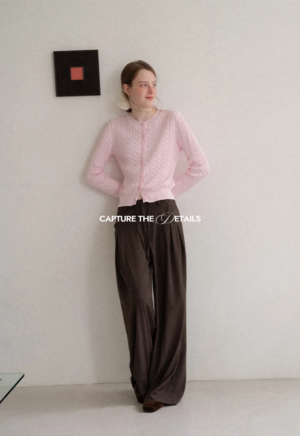 Pleated Wide Leg Drawstring Casual Pants