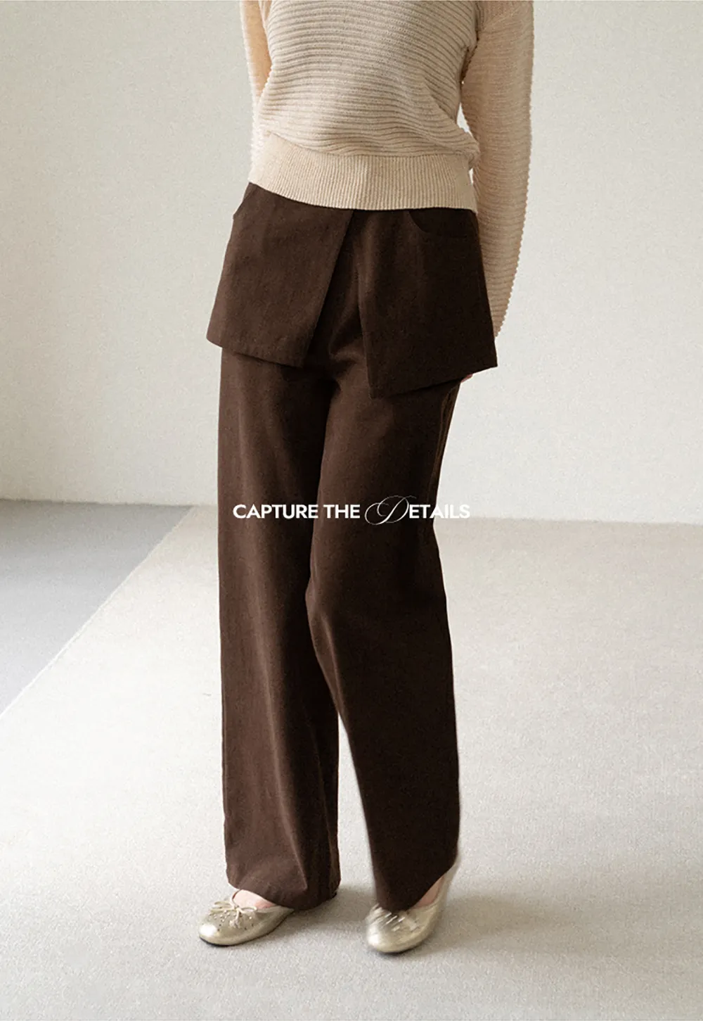 Wrap Front Wide Leg Casual Pants