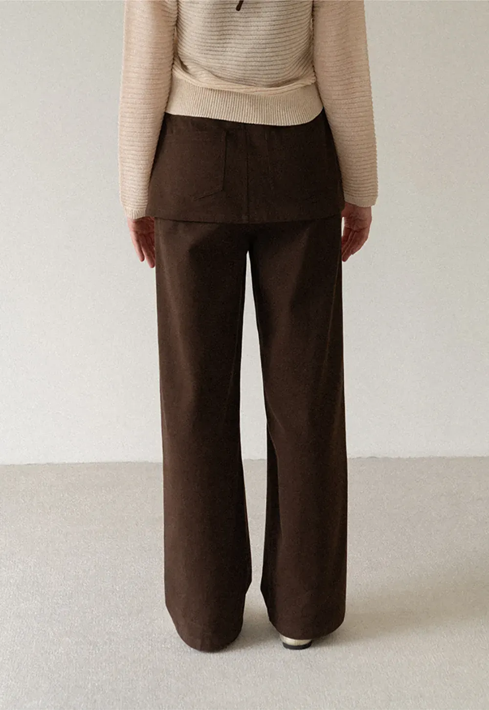 Wrap Front Wide Leg Casual Pants