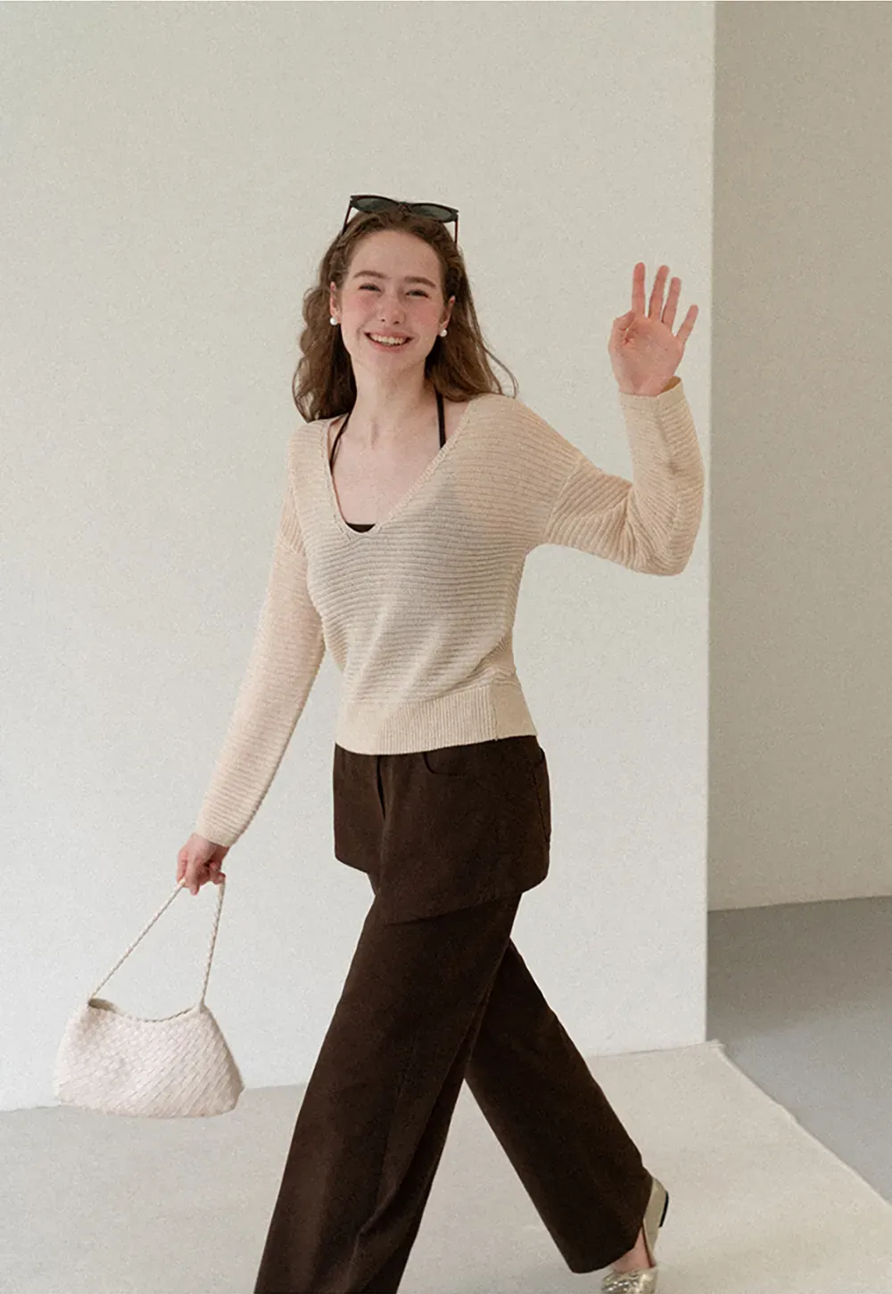 Wrap Front Wide Leg Casual Pants