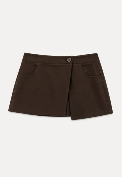 Wrap Front Wide Leg Casual Pants