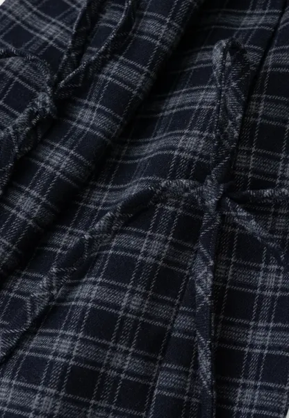 Wide Leg Plaid Pleated Casual Pants