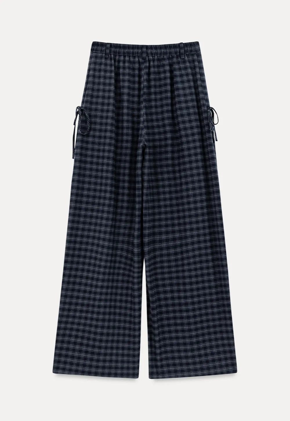 Wide Leg Plaid Pleated Casual Pants
