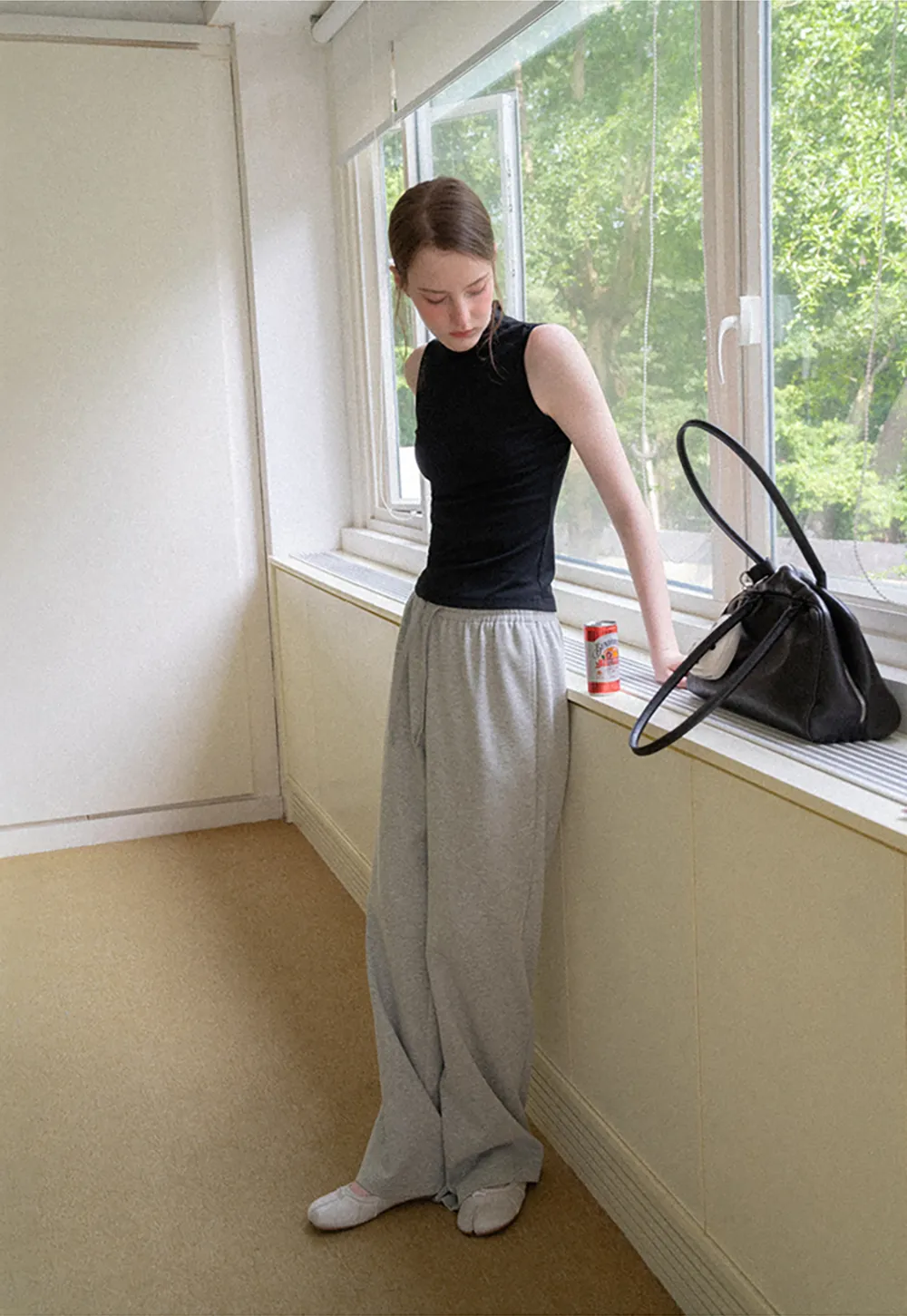 Oversized Drawstring Waist Casual Pants