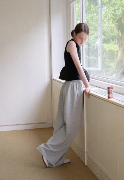Oversized Drawstring Waist Casual Pants