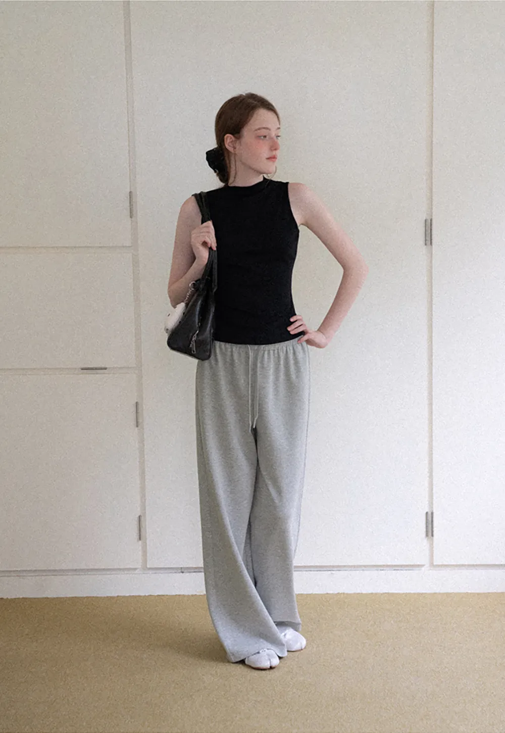 Oversized Drawstring Waist Casual Pants