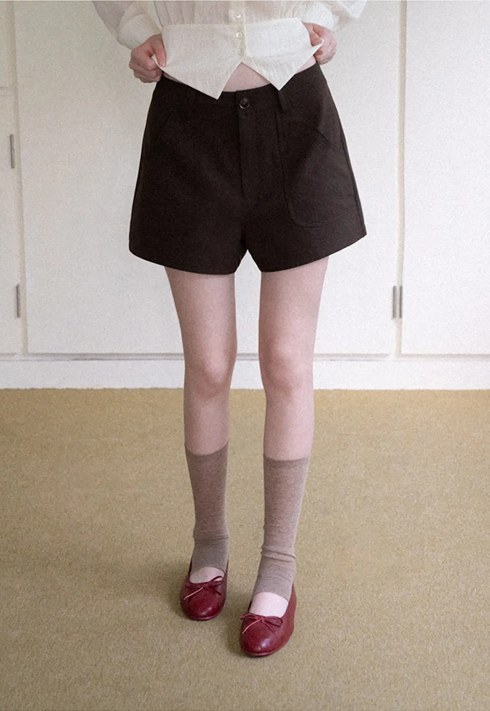 High Waist Pleated Tailored Shorts