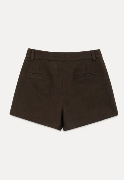 High Waist Pleated Tailored Shorts