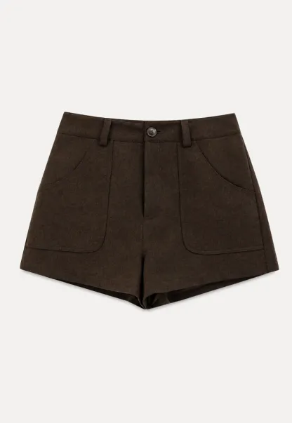 High Waist Pleated Tailored Shorts