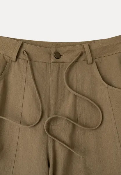 High Waist Pleated Wide Leg Casual Pants