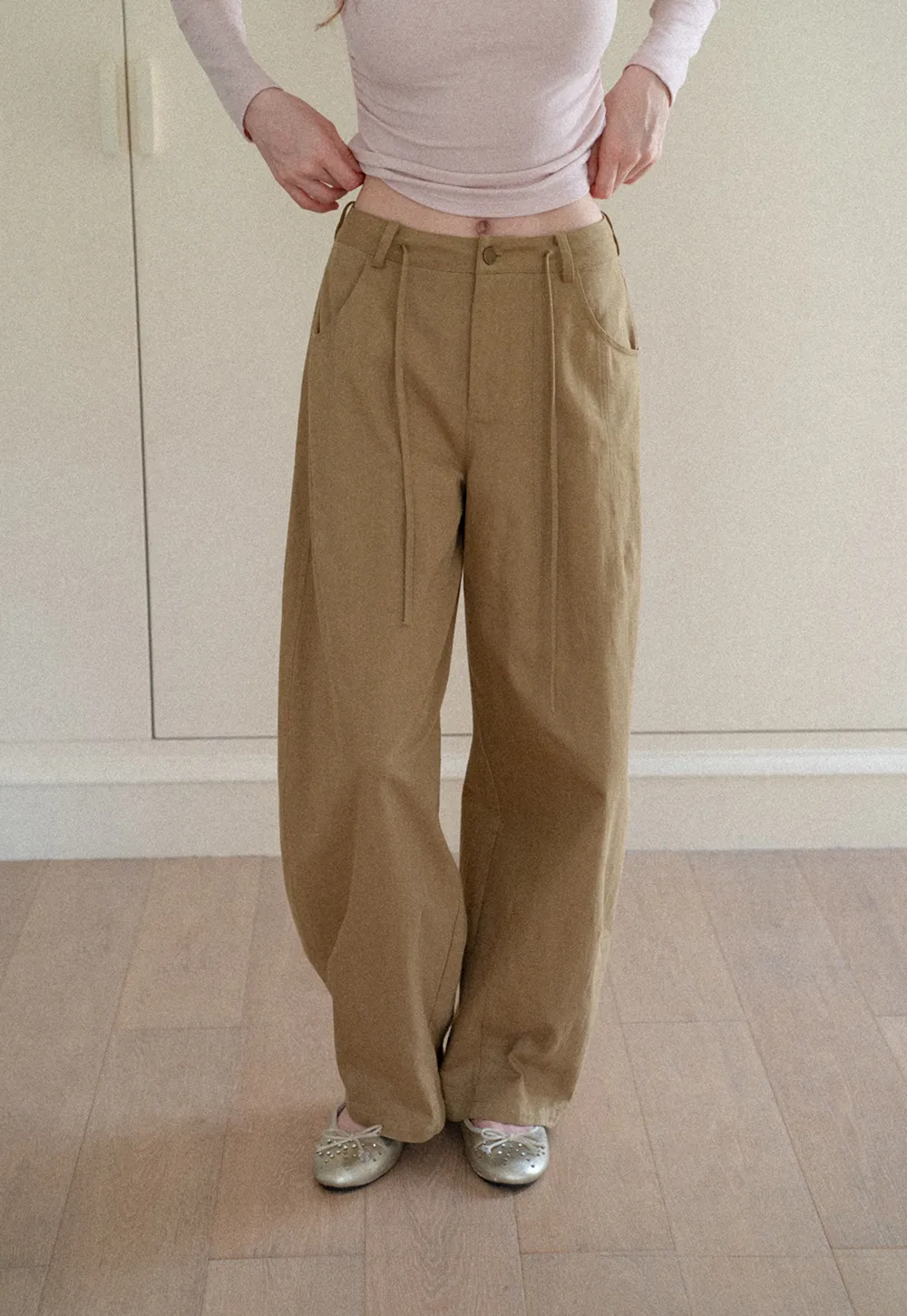 High Waist Pleated Wide Leg Casual Pants