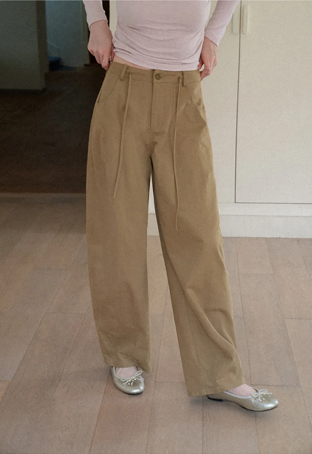 High Waist Pleated Wide Leg Casual Pants