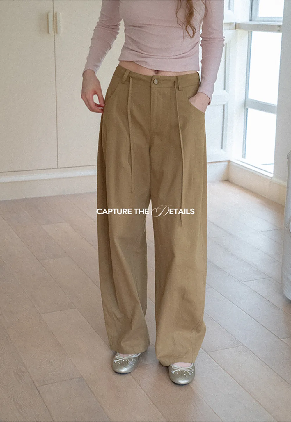 High Waist Pleated Wide Leg Casual Pants