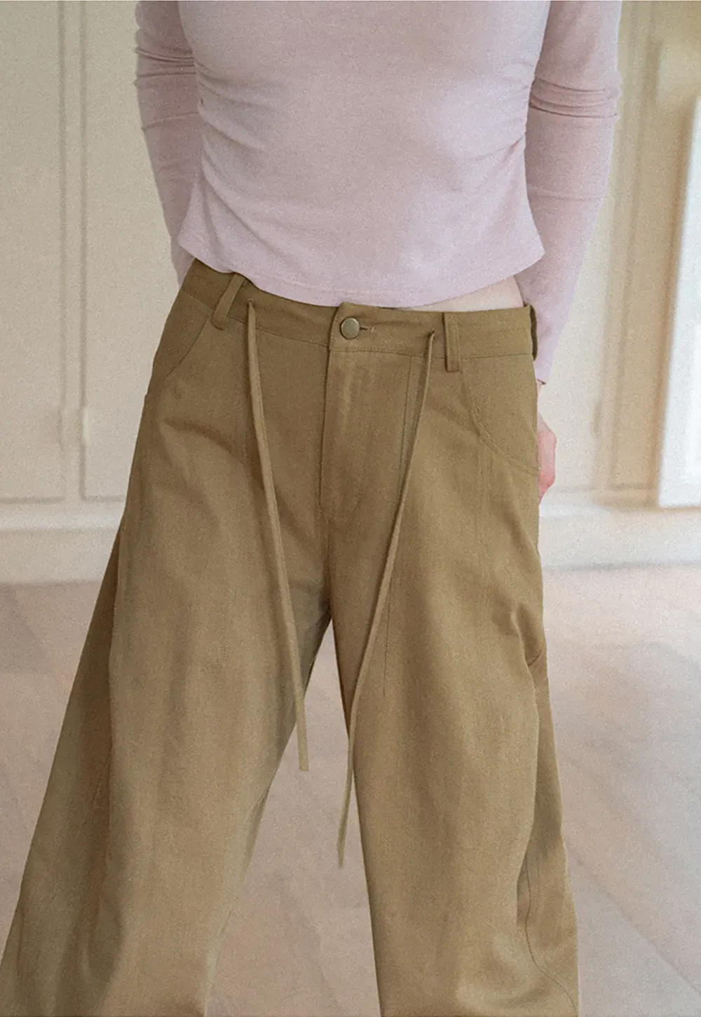 High Waist Pleated Wide Leg Casual Pants