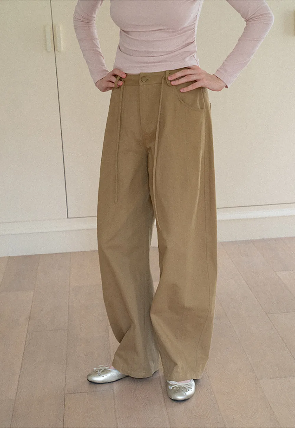 High Waist Pleated Wide Leg Casual Pants