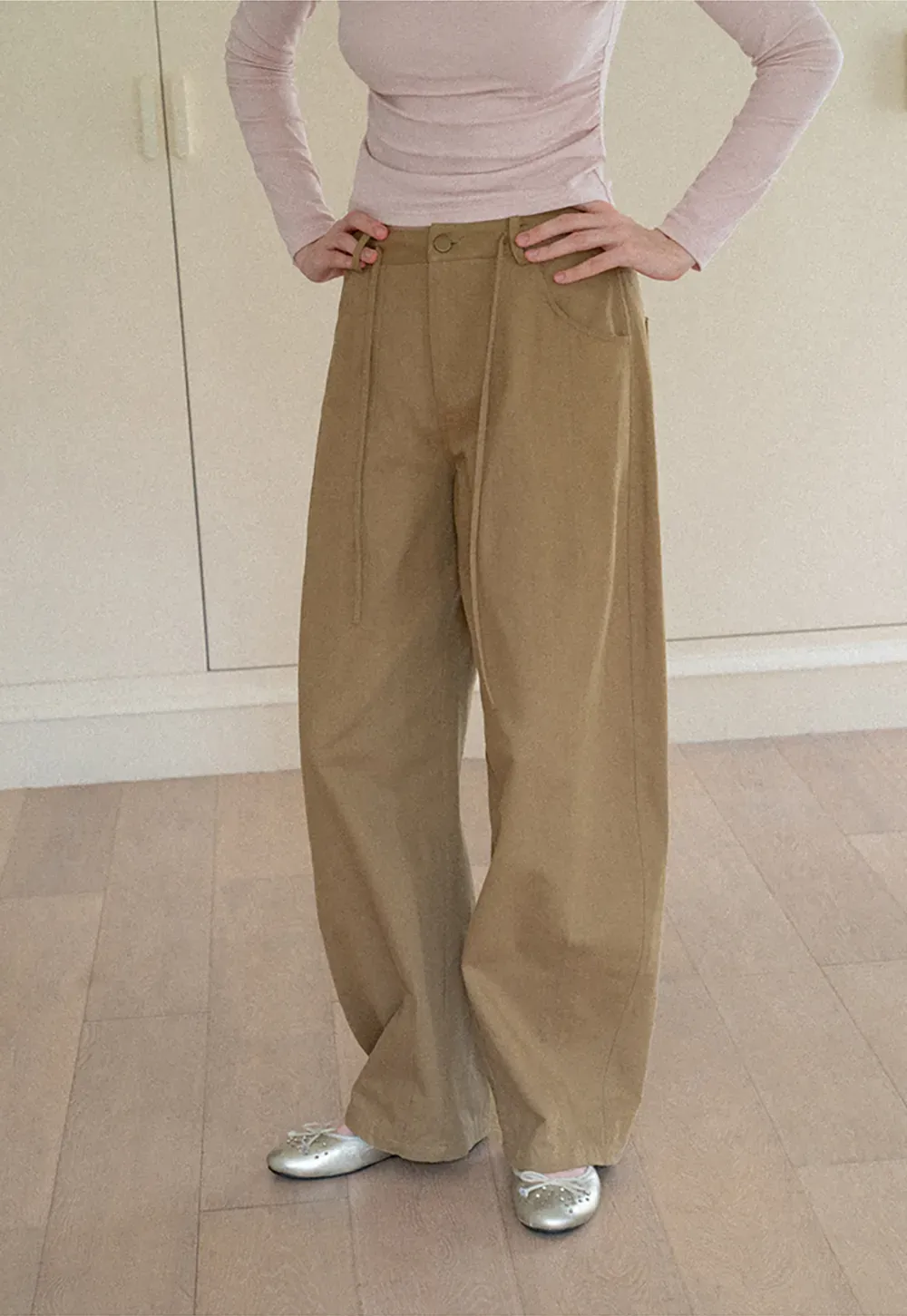 High Waist Pleated Wide Leg Casual Pants