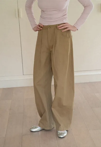 High Waist Pleated Wide Leg Casual Pants
