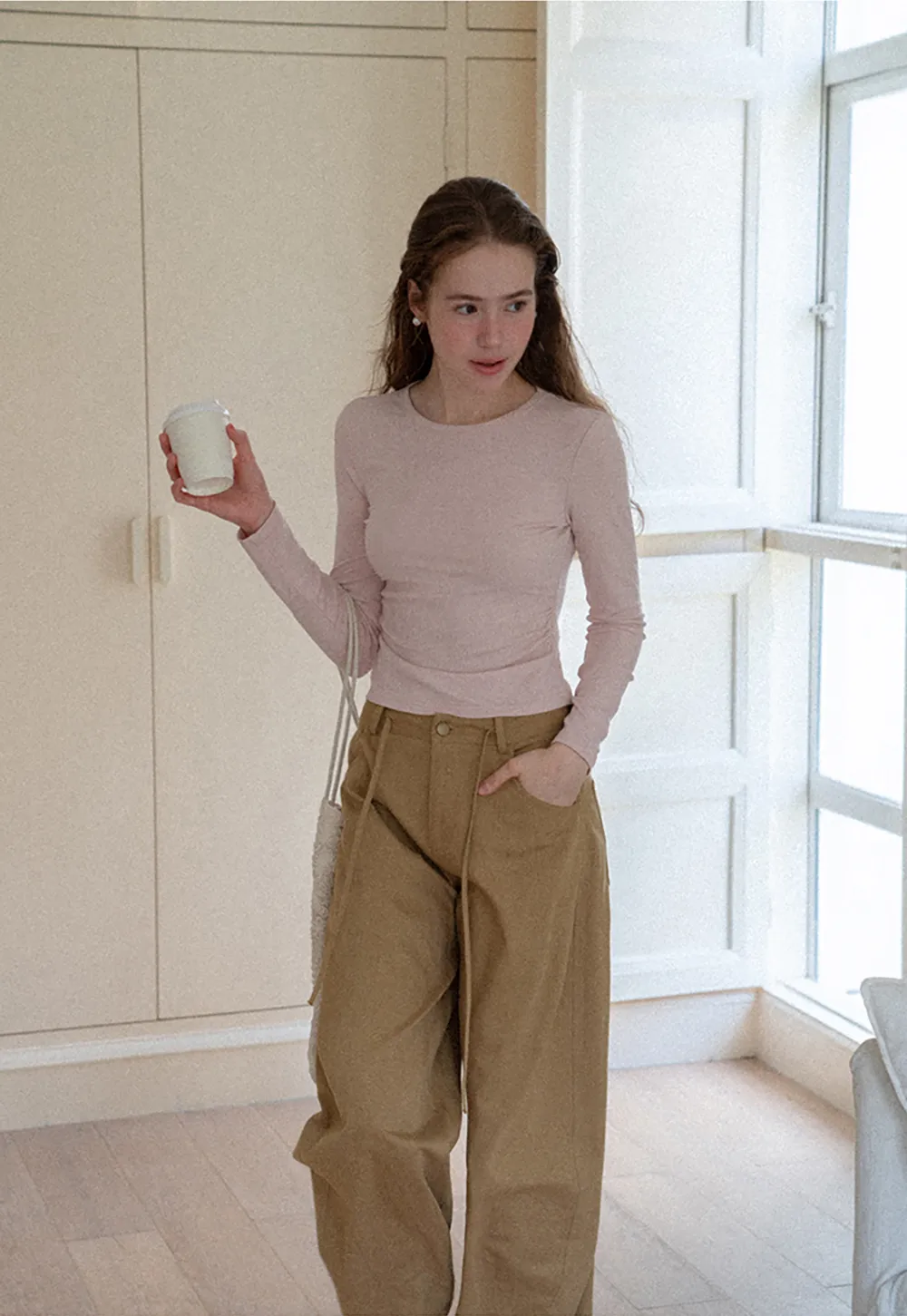 High Waist Pleated Wide Leg Casual Pants