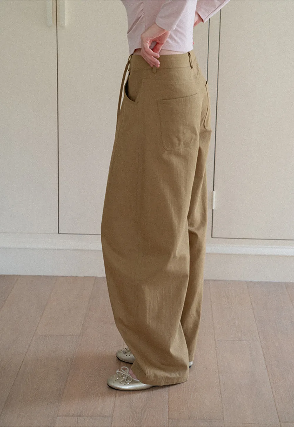 High Waist Pleated Wide Leg Casual Pants