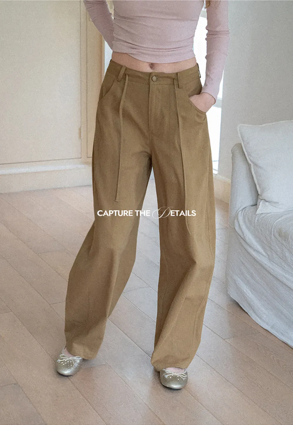 High Waist Pleated Wide Leg Casual Pants