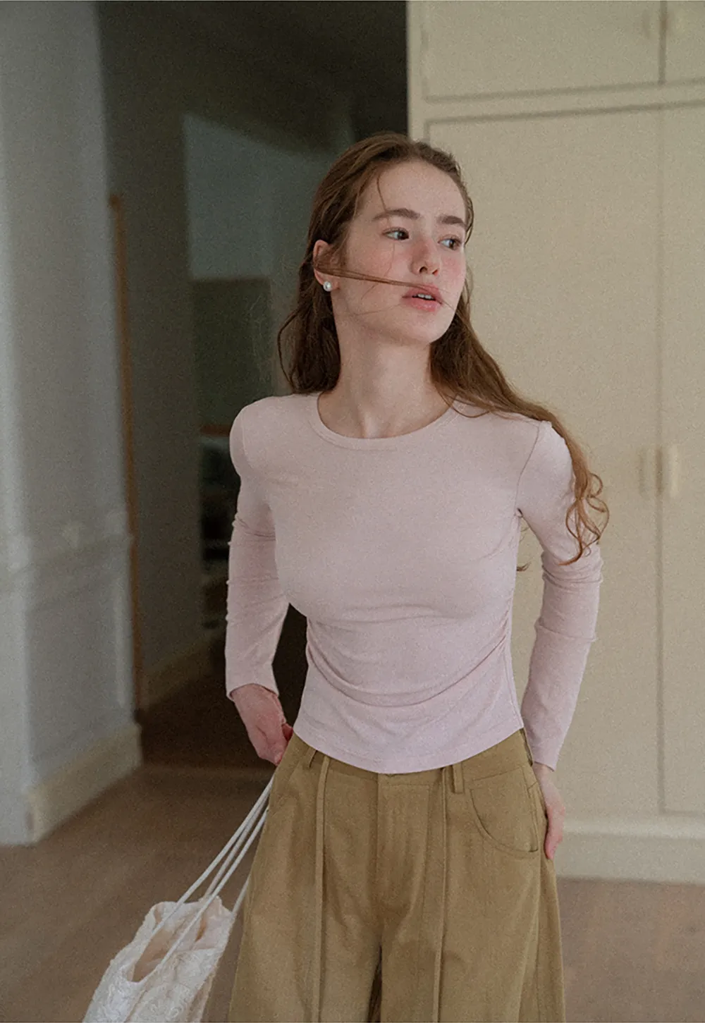 High Waist Pleated Wide Leg Casual Pants