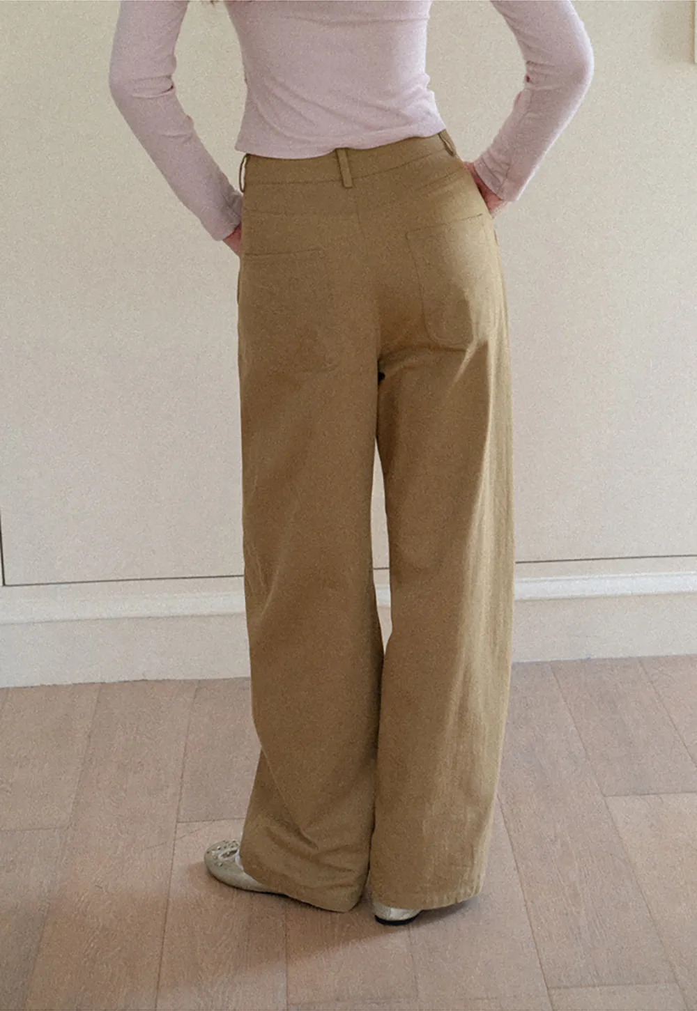 High Waist Pleated Wide Leg Casual Pants
