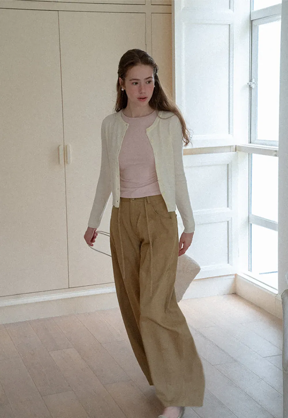 High Waist Pleated Wide Leg Casual Pants