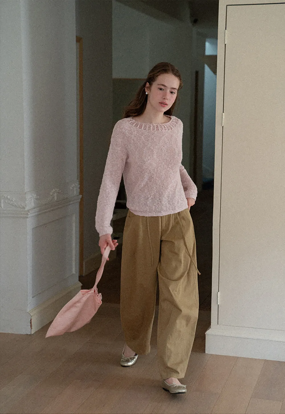 High Waist Pleated Wide Leg Casual Pants