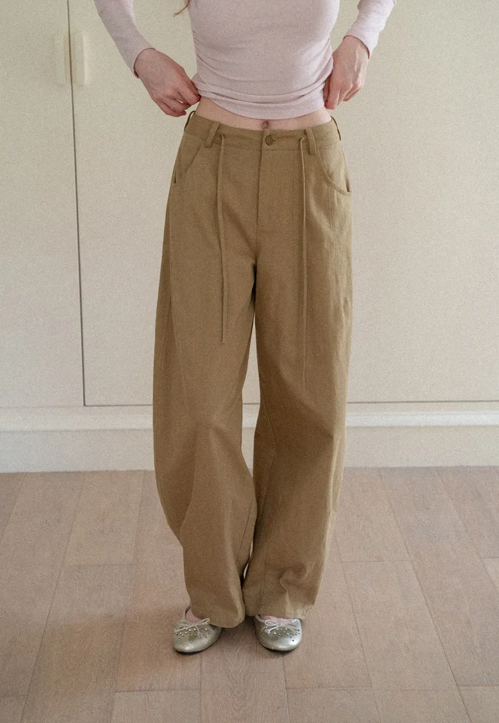 High Waist Pleated Wide Leg Casual Pants
