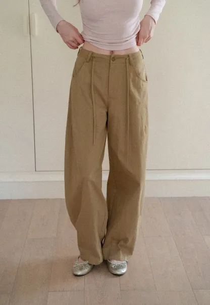 High Waist Pleated Wide Leg Casual Pants