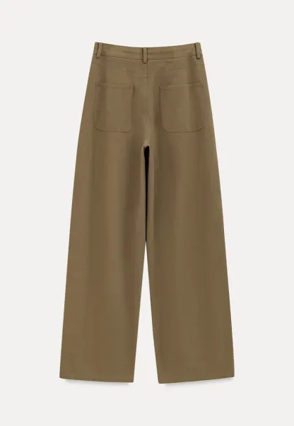 High Waist Pleated Wide Leg Casual Pants