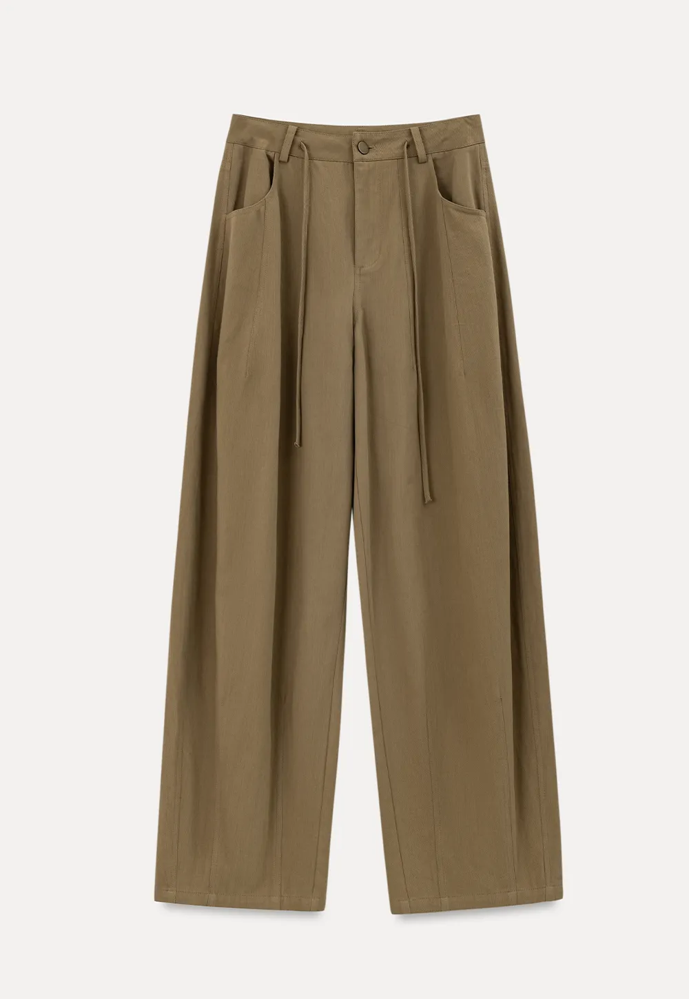 High Waist Pleated Wide Leg Casual Pants