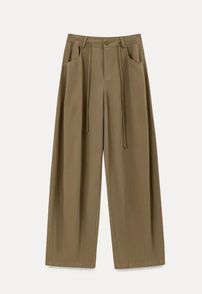High Waist Pleated Wide Leg Casual Pants