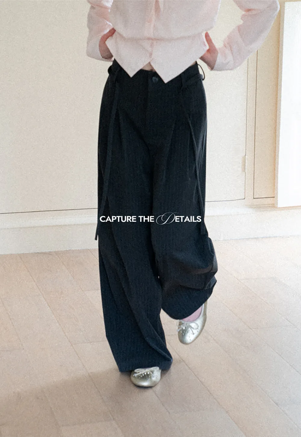 Pleated Wide Leg Casual Pants