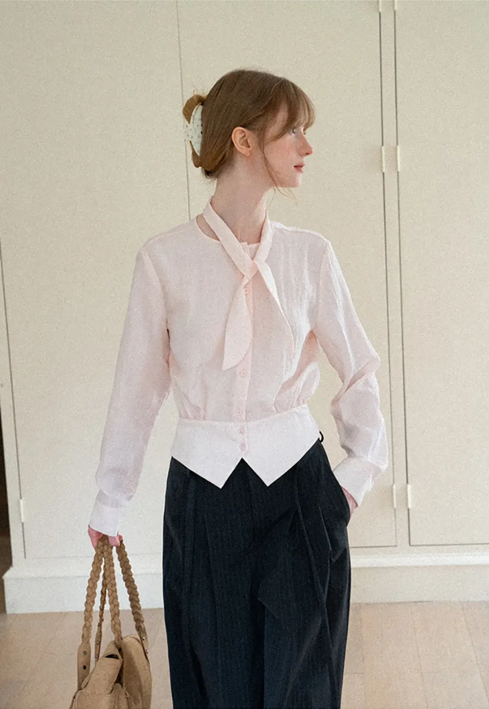 Pleated Wide Leg Casual Pants
