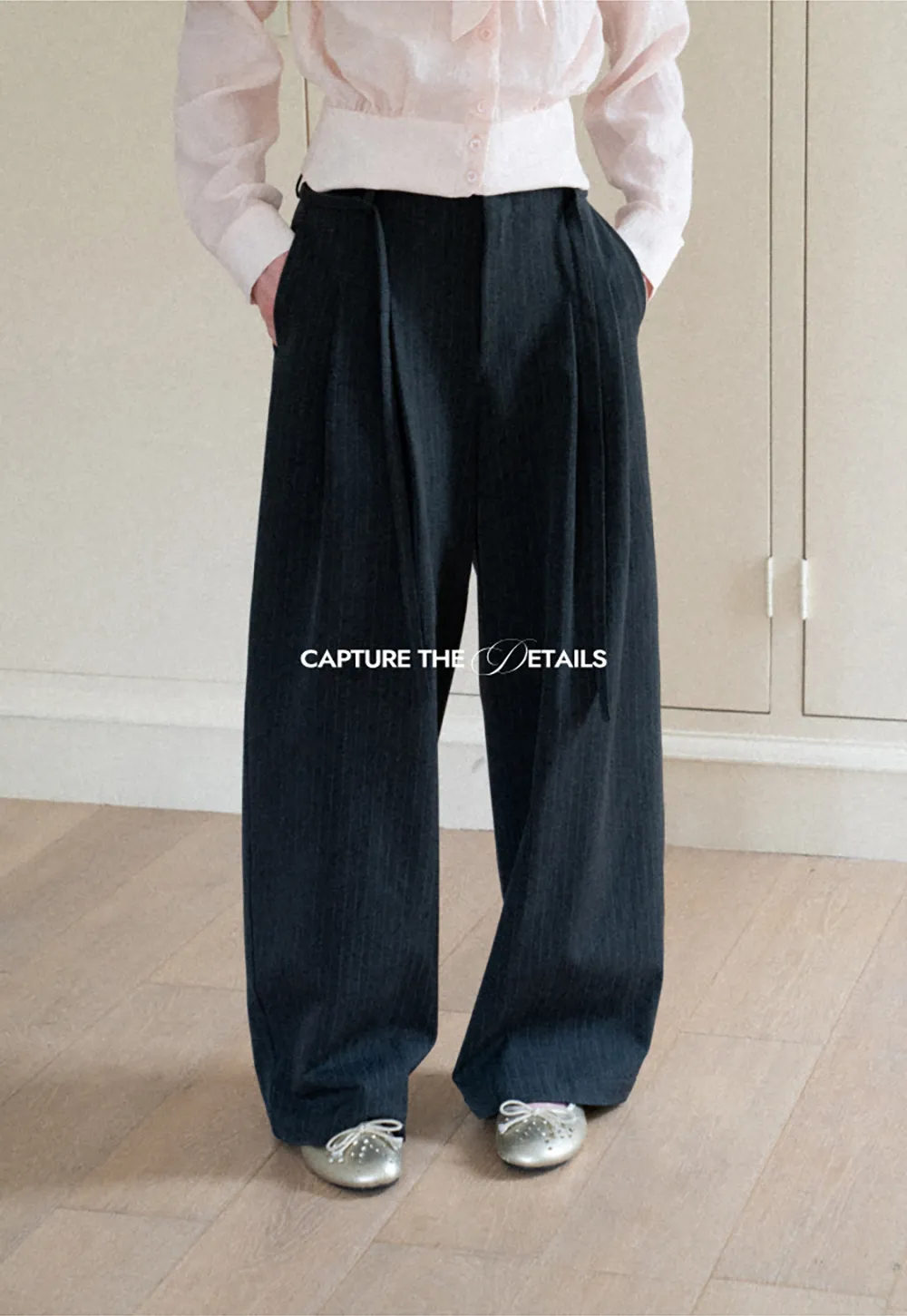 Pleated Wide Leg Casual Pants