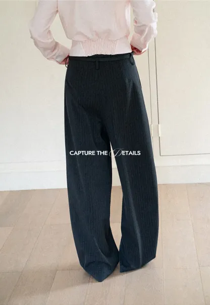 Pleated Wide Leg Casual Pants
