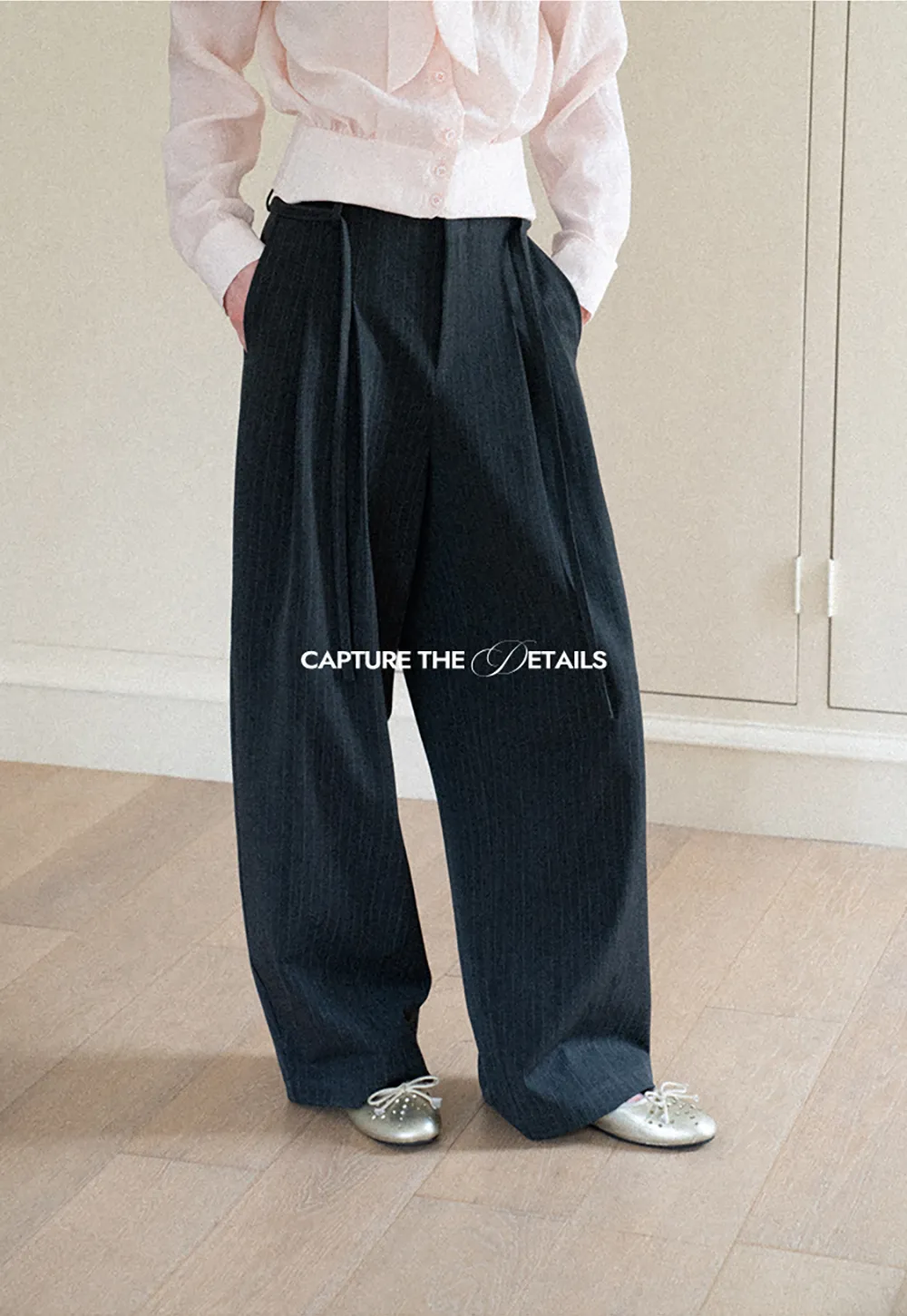 Pleated Wide Leg Casual Pants