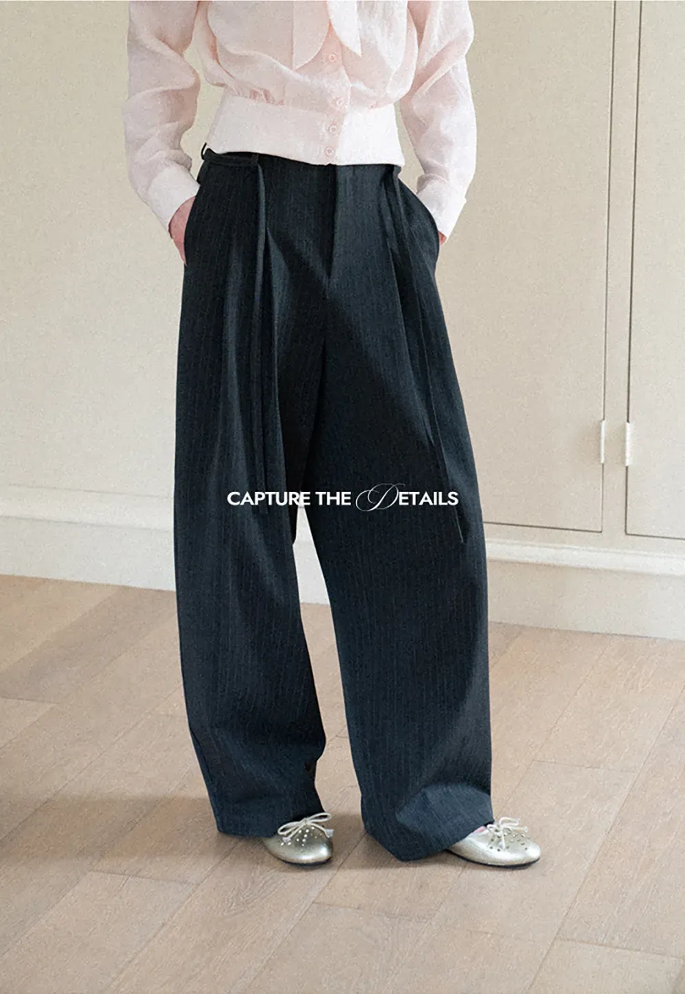Pleated Wide Leg Casual Pants